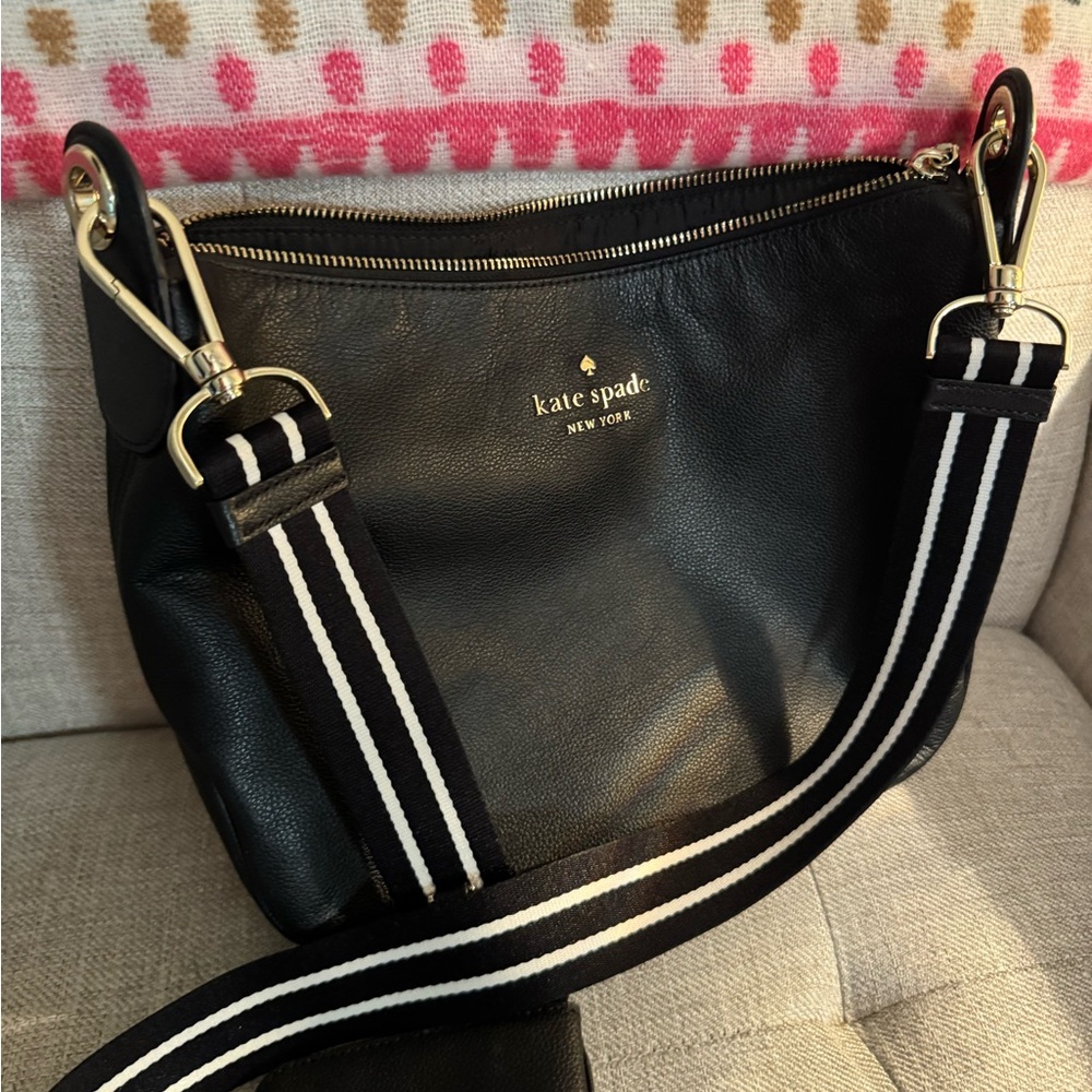 Kate Spade Black Crossbody Bag with Gold Accents